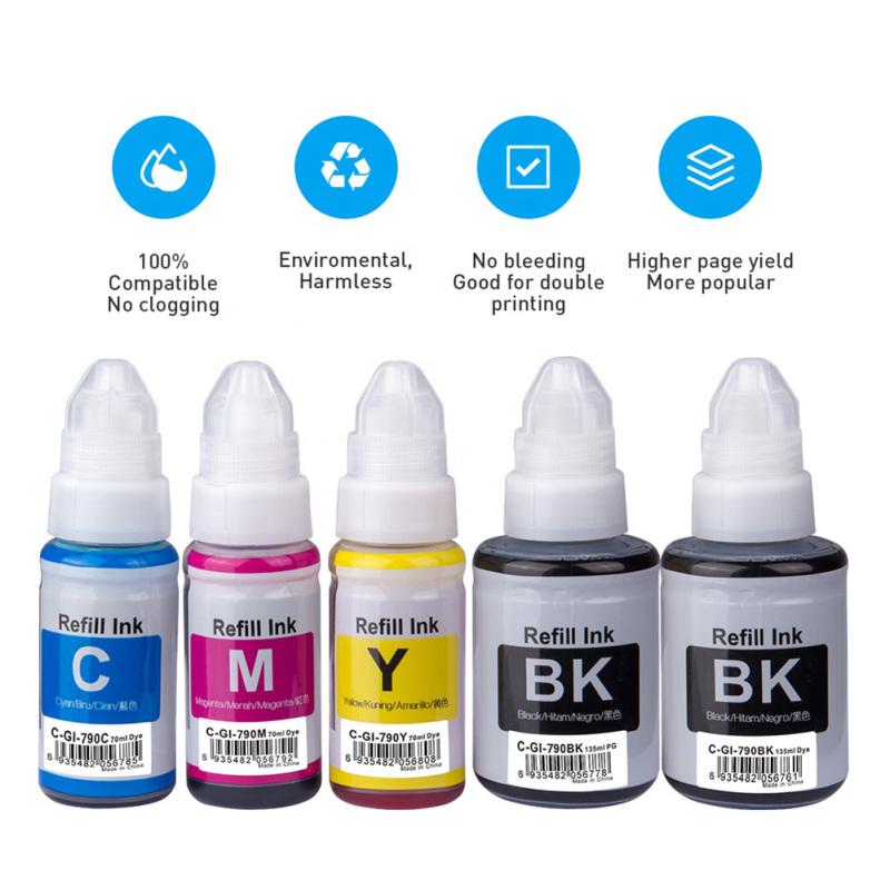 Струйные чернила Gi790 70 мл/135 мл, совместимые с принтером Canon Pixma