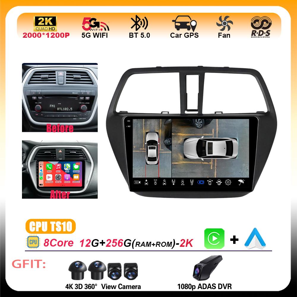 Carplay Auto pour Suzuki SX4 2 s-cross 2012 2013 2014 2015 2016 autoradio multimédia lecteur vidéo GPS Navigation stéréo Android15