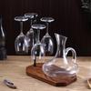 Desktop Wine Glass Holder Modern Wine Glass Storage Solution Wine Glass Rack with 4 Hook & Decanter Tray Enduring