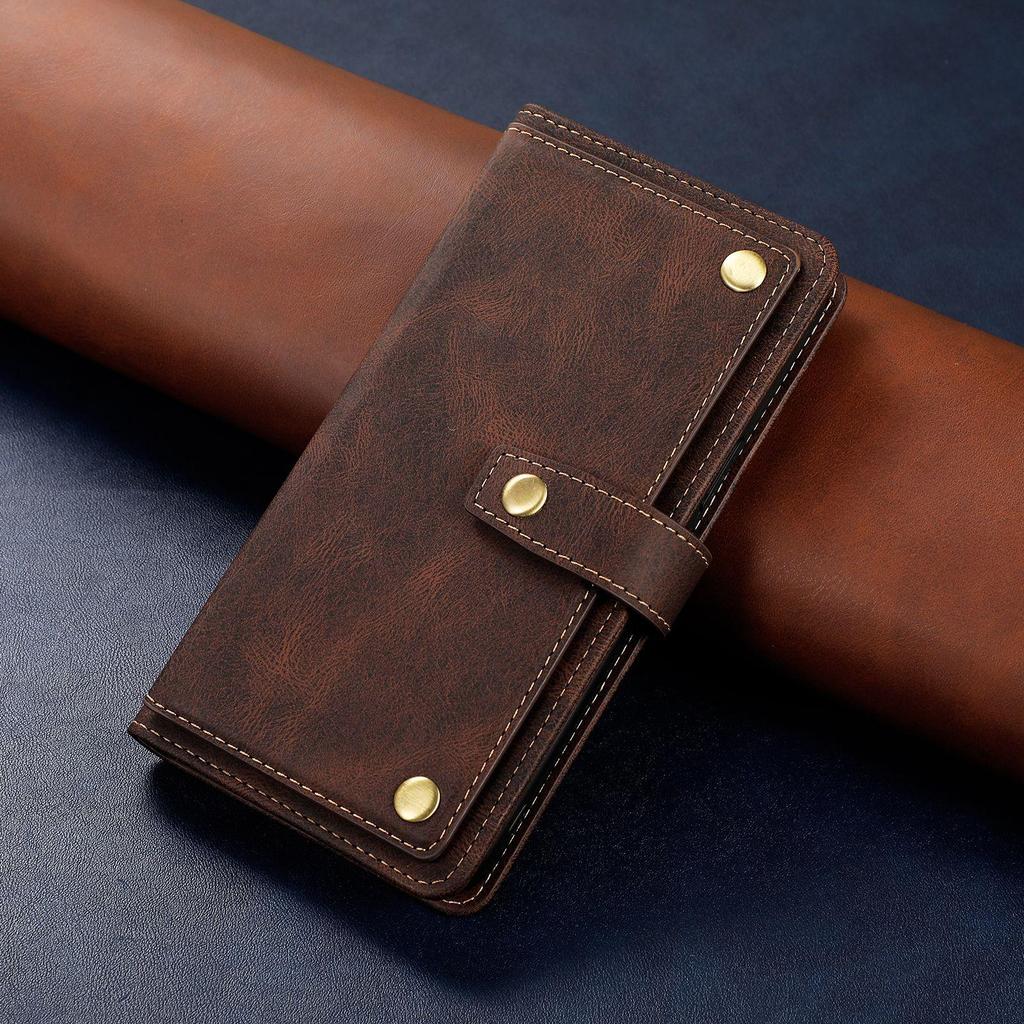 iPhone16 Retro Leather Case for Apple 12 & 14Pro: Flip Phone Protection with Multi-Function Card Slots