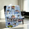 Custom Name Personalized Crayon Shin Print Blanket, Home Decor, Bedroom, Sofa, Camping, Couch, Gifts for Birthday Christmas
