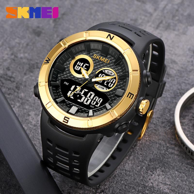 Moment Beauty Мужские студенческие спортивные часы для активного отдыха с хронометром и звуком Многофункциональные водонепроницаемые электронные часы с двойным дисплеем