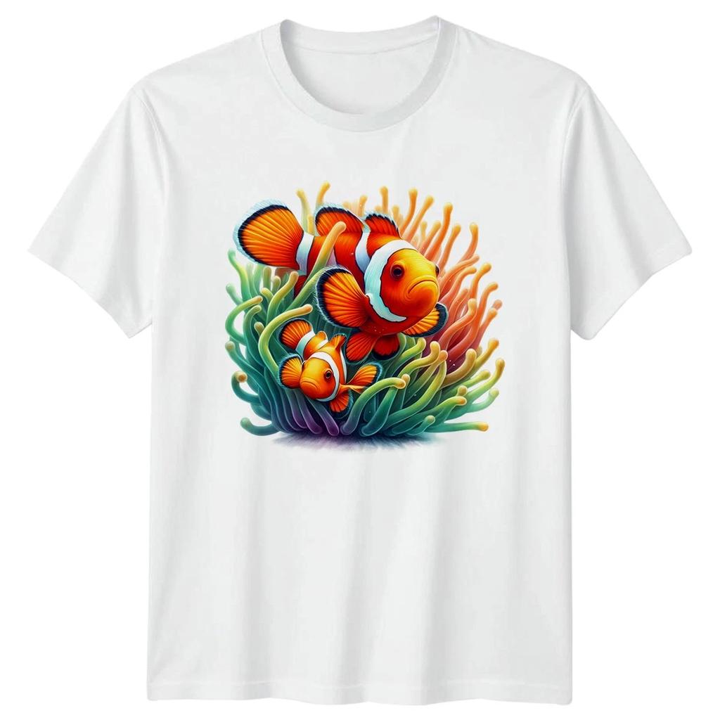 Clownfish Marine Life Animals Mens T-Shirt Womens Tee Graphic Unisex Top