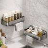 Wall Mounted Sink Sponge Holder Punch Free Soap Drainer Towel Rack Rag Drainage Rack  Kitchen