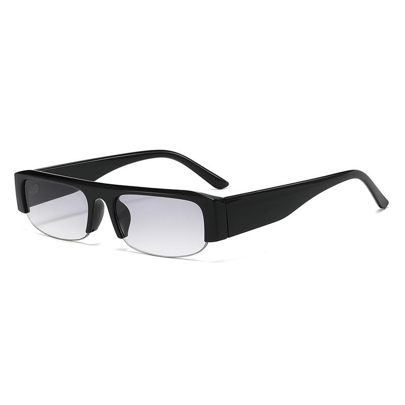 New sunglasses women's European and American ins box fashion personalized sunglasses half frame tide flat glasses