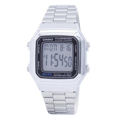 Digital Stainless Steel Alarm Chrono Dual Time A178WA-1ADF A178WA-1A Мужские часы