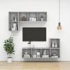 Wall Mounted TV Cabinet Concrete Grey 37 x 37 x 72 cm Engineered Wood