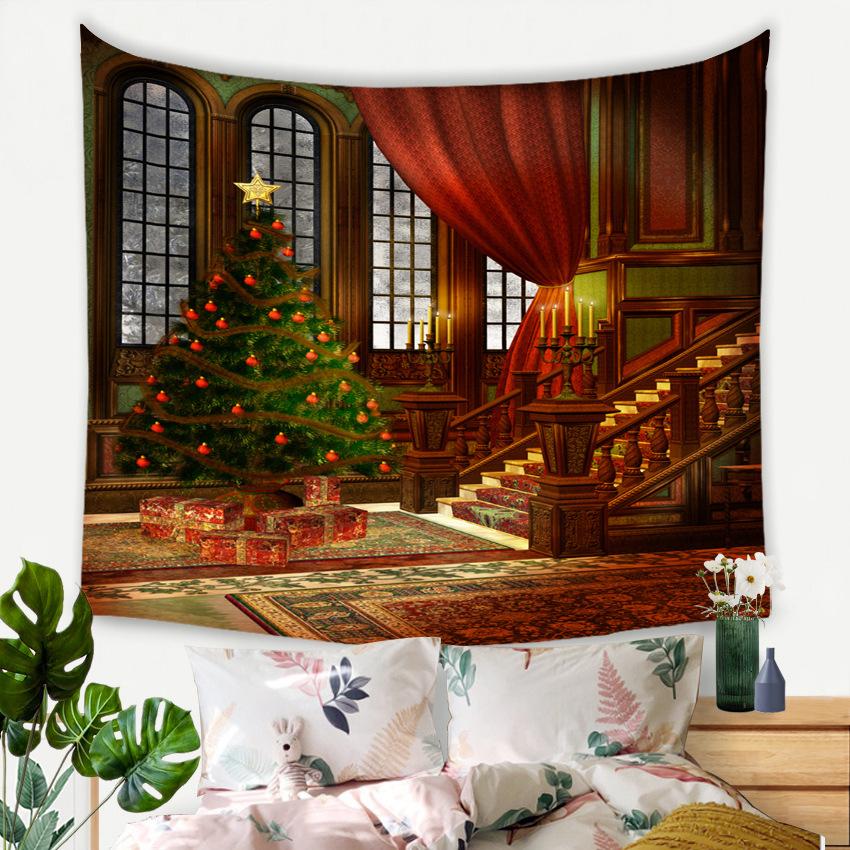 Christmas Tree Decoration Tapestry Wall Hanging Boho Hippie Cloth Fabric Large Tapestry Aesthetic Decorative Home Room Decor