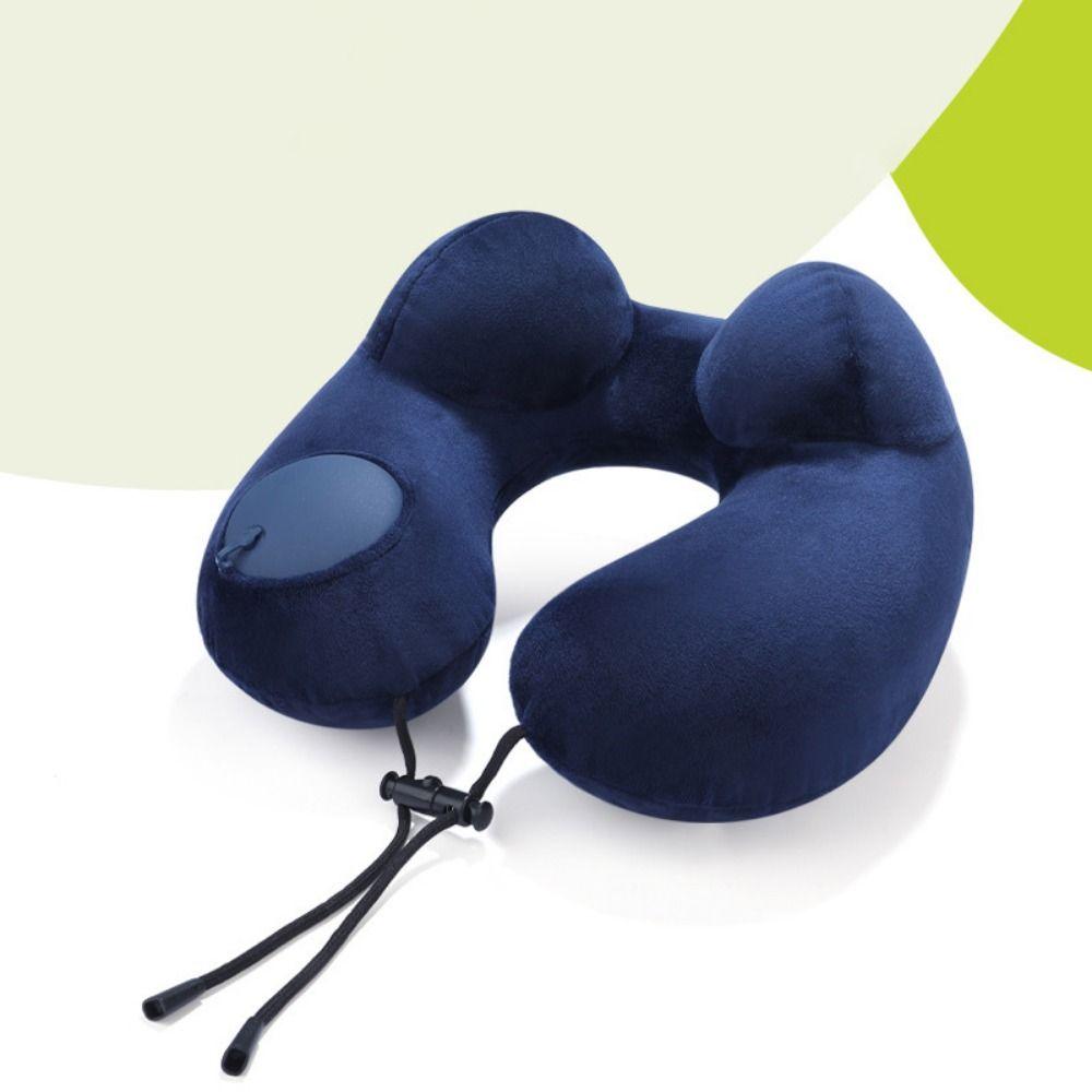 Hand Pressing Inflatable Travel Pillow U-Shaped Neck Support Cushion Neckrest Pad  Tourist