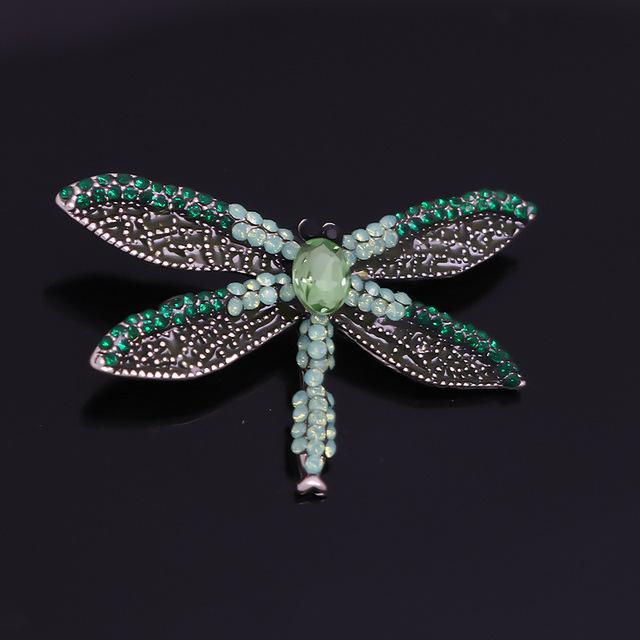 Fashion Dragonfly Crystal Brooch Women Shirt Suit Rhinestone Insect Animal Pins Brooches Party Gift