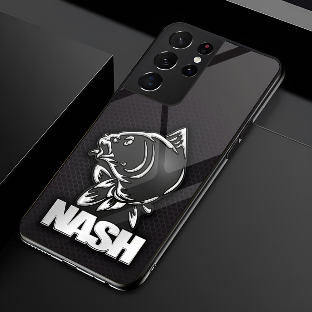 Чехол для телефона с логотипом N-Nash Fishing для Samsung S25 S24 Ultra 23 Fe 22 Plus Galaxy A54 A55 A16 A13 A24 A15 A25 Стеклянная крышка