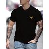 Cotton Summer Men's 100% Cotton Casual Loose Large Eagle Pattern Print Round Neck Short Sleeve T-shirt Top Fashion Streetwear Oversized