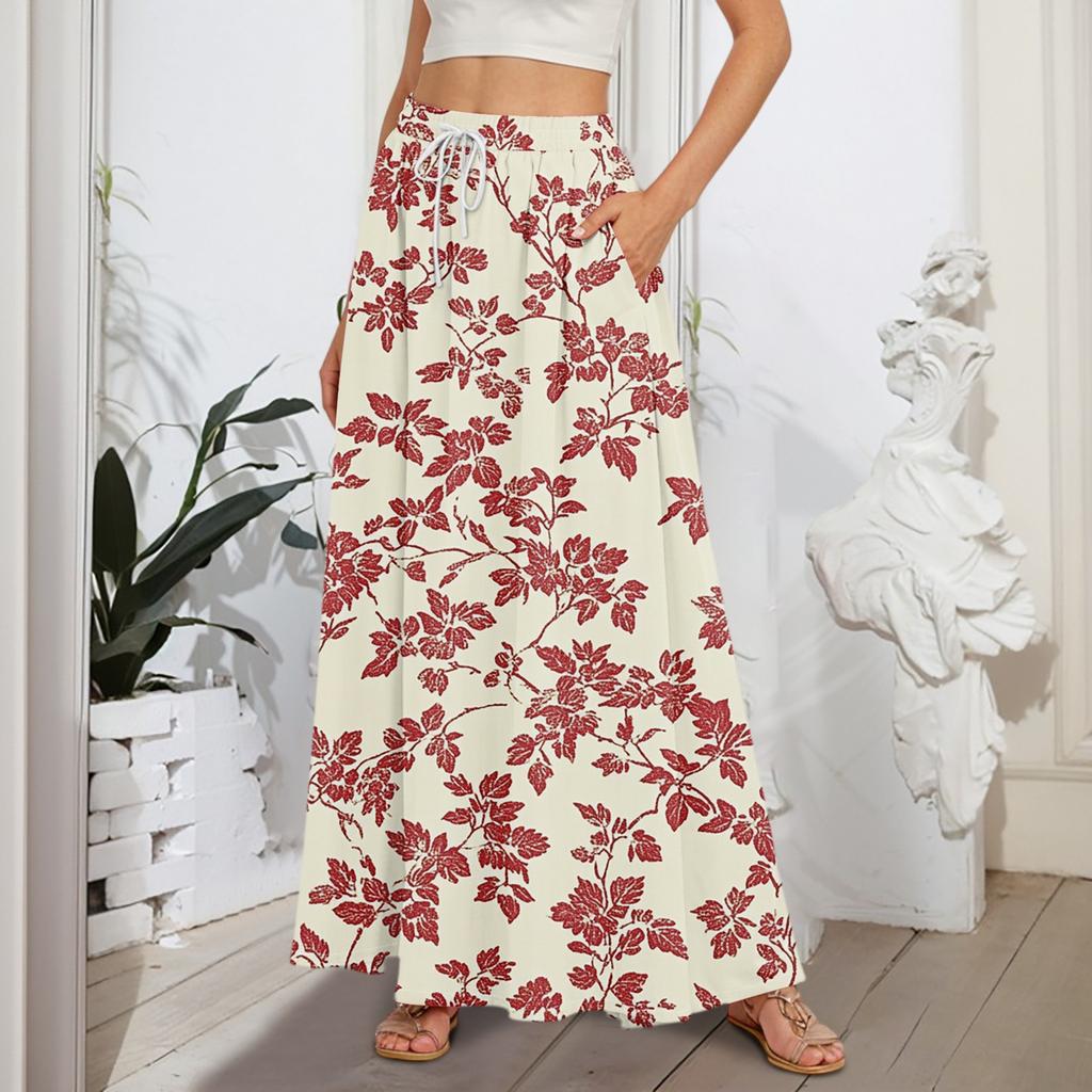 Женские струящиеся расклешенные юбки-макси с оборками и эластичным поясом, элегантные многослойные длинные юбки в стиле бохо