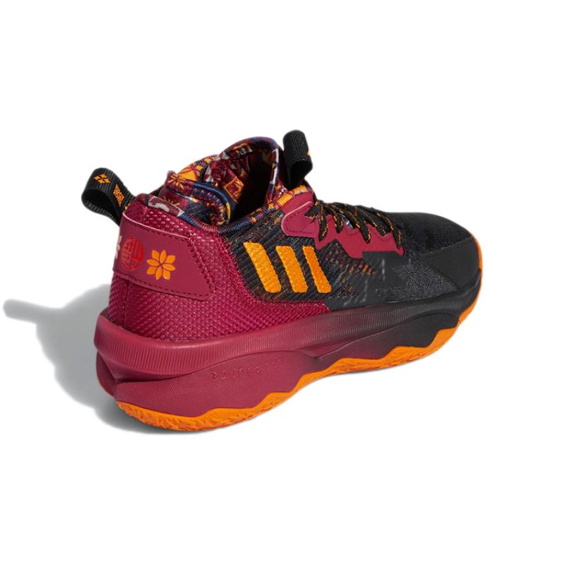 adidas D Lillard 8 Износостойкие Полувысокие Детские Баскетбольные Кроссовки Черно-Красные Кроссовки GW3862