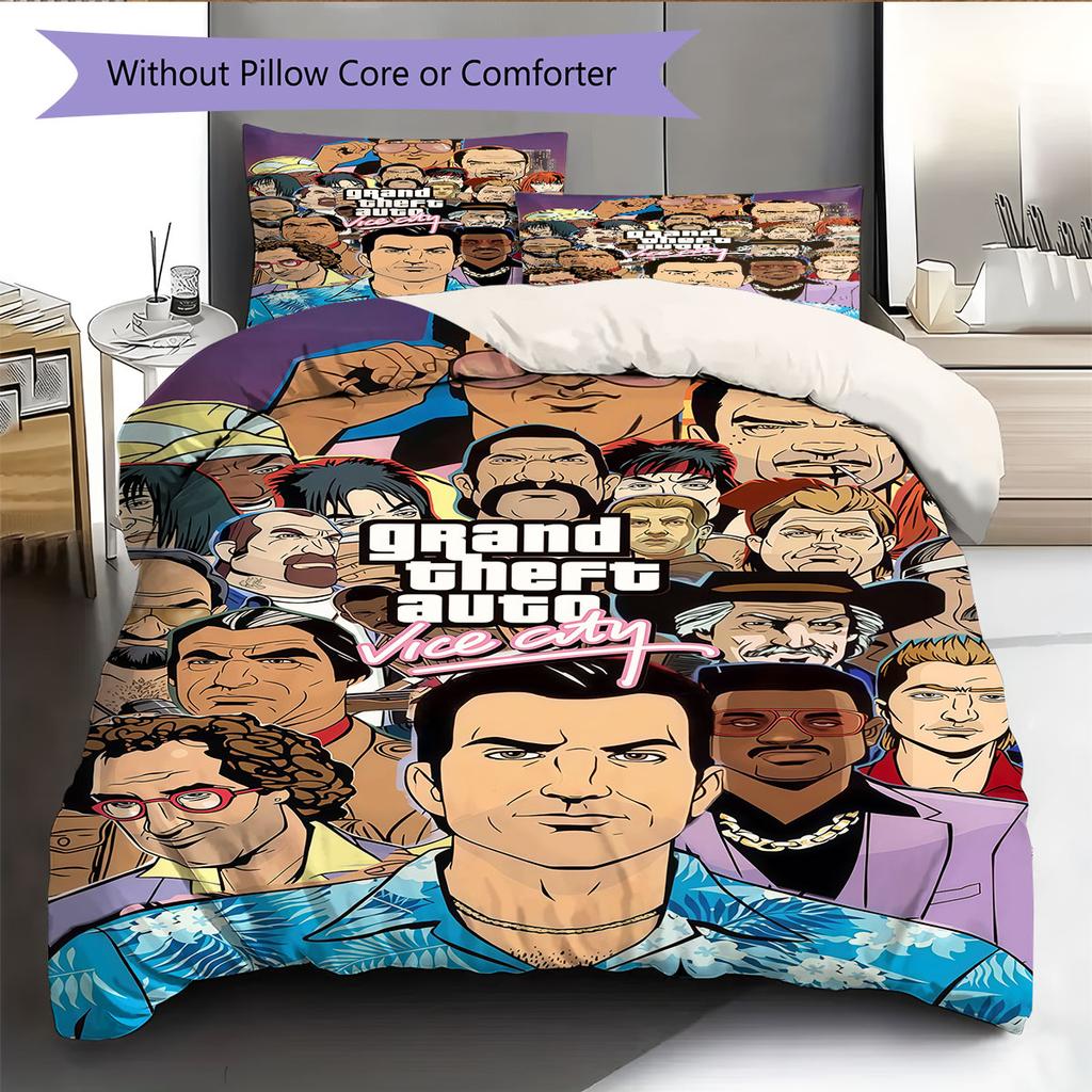 GTA Legacy Bedding Quilt Set Quilt Cover Pillowcase Home Decoration Birthday Gift (1 * duvet cover + 2 * pillowcase, without core)