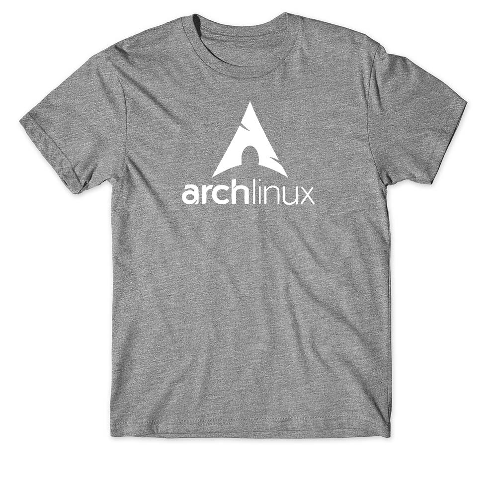 Унисекс Футболка из Чистого Хлопка Программист Разработчик Кодер Linux Arch Linux Художественная Футболка