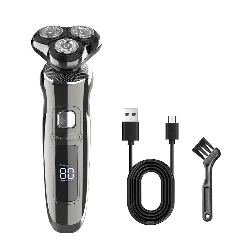 Многофункциональная электробритва: Интеллектуальный ЖК-дисплей, мужская бритва 3 в 1, триммер для носа, моющаяся конструкция