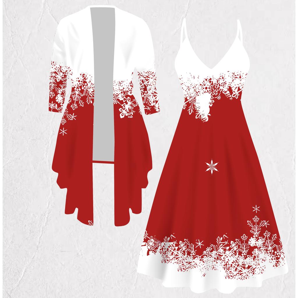 Комплектное платье-пальто с 3D-принтом снежинок на День святого Валентина, эксцентричный классический принт в виде тотема, подходит для различных модных стилей.