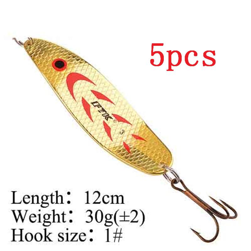FTK 5 шт., 10,5 см-12 см, 20 г-30 г, металлическая жесткая приманка, рыболовный тройной крючок, рыболовные снасти, приманка для лосося, искусственная рыболовная снасть