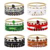 5 Pcs Bohemian Bracelets Polymer Clay Multi-layer Stacking Heart Beads Contrast Color
