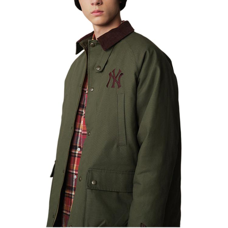 New Era FW25 Серия MLB Нью-Йорк Янкис Американский Винтаж Повседневная Поло Плечо Однобортная Куртка в Стиле Сарая Унисекс Куртка 14856154