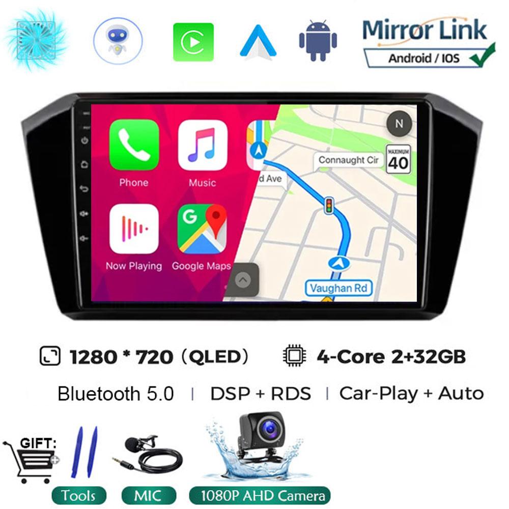 10,1 дюймовая автомагнитола Android 14 для VW Volkswagen passat B8 2015 - 2020Беспроводной Carplay Auto Мультимедиа ADAS AHD RDS Видео DSP