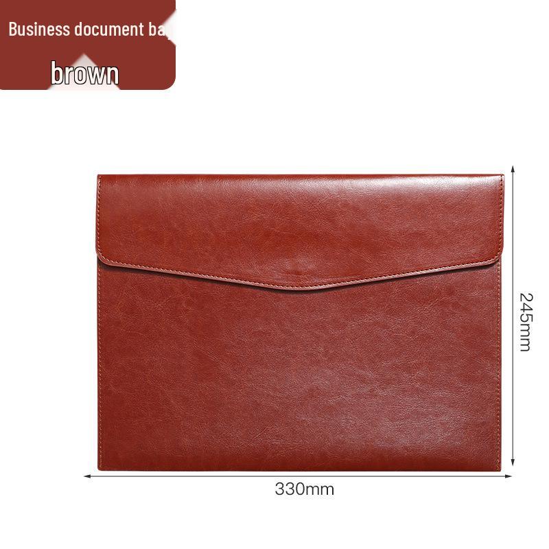 Business A4 PU File Bag - Simple Contract & Meeting Material Storage Envelope