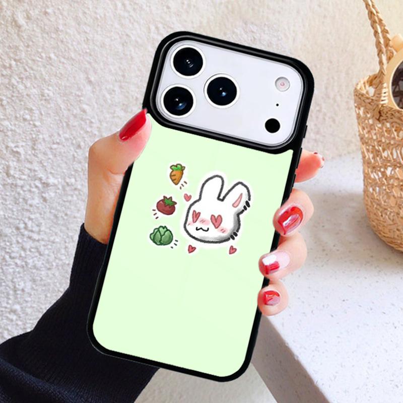 ВЕГАНСКИЕ ЦИТАТЫ Кролик ЛЮБОВЬ ОВОЩИ Чехол для телефона Для iPhone 17 Air 16 15 14 13 12 11 Pro Max Plus