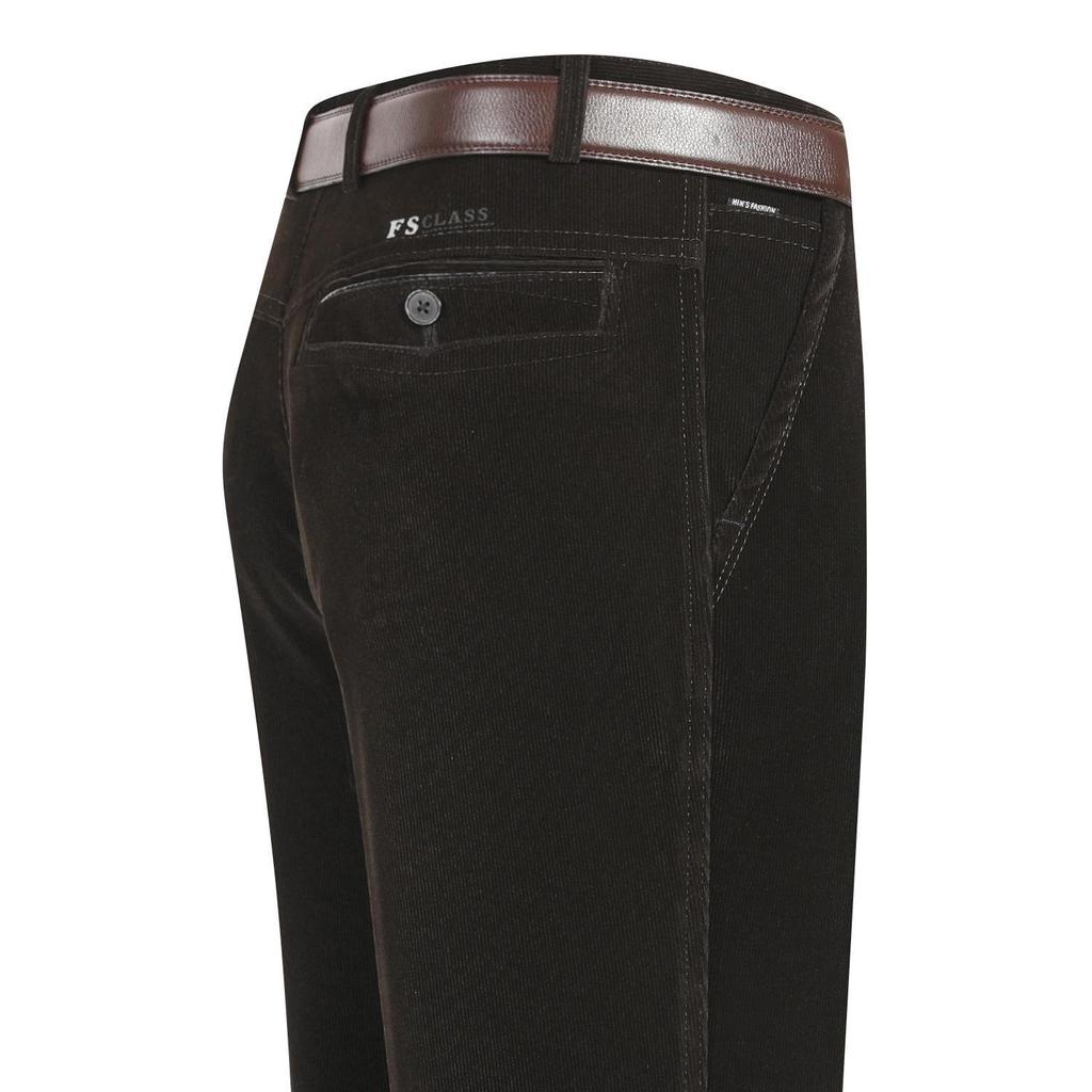 Мужские эластичные вельветовые брюки с высокой талией — повседневные прямые брюки на осень