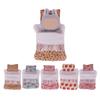 Fashion Flower Pattern Doll Bed Set with Pillow And Sleeping Bag For Labubu Plush Figure Dolls 17cm Ball Joint Dolls