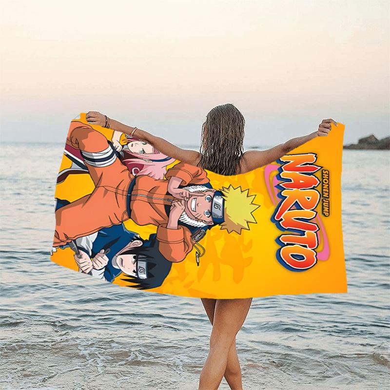 1 шт. Пляжное полотенце NARUTO, Оборудование для пляжа и бассейна на берегу моря, Модный рисунок, Прямоугольное, Необходимые вещи для путешествий