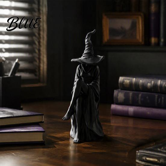 Modern Minimalist Window Display 3D Printed Faceless Witch Figurine Gothic Sculpture Creative Holiday Party Gifts Desktop Ornament for Halloween