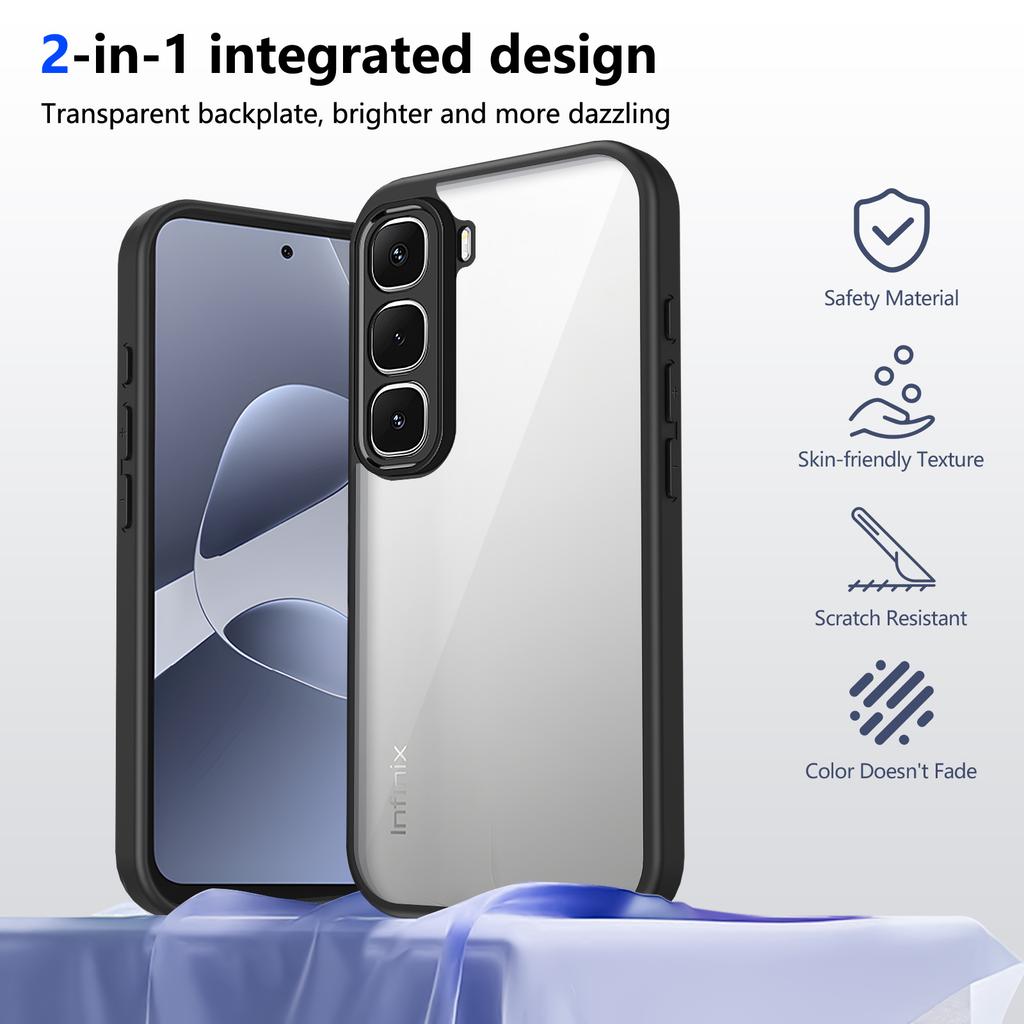 Для Infinix Hot 60 Pro 60i 4G Чехол Жесткий ПК Тонкий Прозрачный Ударопрочный Защитный Чехол для Телефона Задняя Крышка Для Infinix Hot 60Pro Чехол