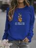 2026 Women's Printed Round Neck Hoodie