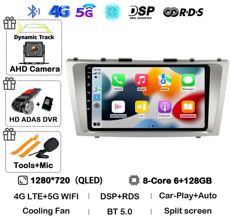 Android 14 Carplay Wifi+4G автомобильное радио для Toyota Camry 7 XV 40 50 2006-2011 4G мультимедийный плеер навигация GPS стерео 360 камера