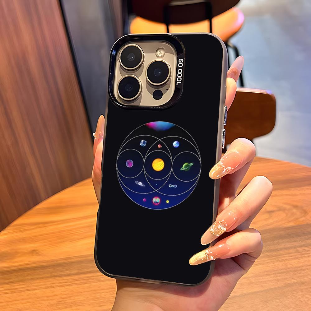 Moon Music Coldplay Band Phone Case For IPhone17 Air 16 15 14 Plus 13 12 11 Pro 7 8 XS Max XR Silver Black Bumper Case