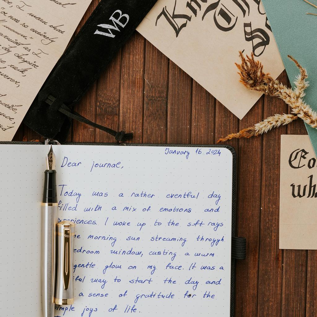 Wordsworth and Black Fountain Pen Luxury Medium Nib Fountain Pen Set Includes 24 Ink Cartridges Refillable Fountain Pen Ink Converter [Silver Gold]-