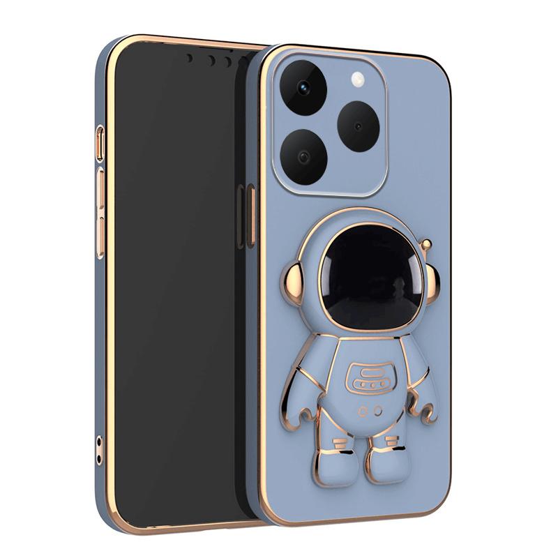 For Realme 15T Case Shining Astronaut Spaceman Bracket Holder Design soft plating For Realme 15T Back cover