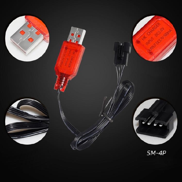 USB-зарядное устройство для литиевых аккумуляторов 7,4 В 500 мАч для высокоскоростных устройств на радиоуправлении