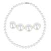 [R7161] - White 'Perla' Silver Pearl Necklace - 45 Cm 10 Mm
