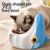 Cervical Spine Protection Bowl Cute Shark Pet Bowl, 3D Printed Cat Feeder with Detachable Feeding Inner Anti-slip Base, Fun Food Dish for Dogs