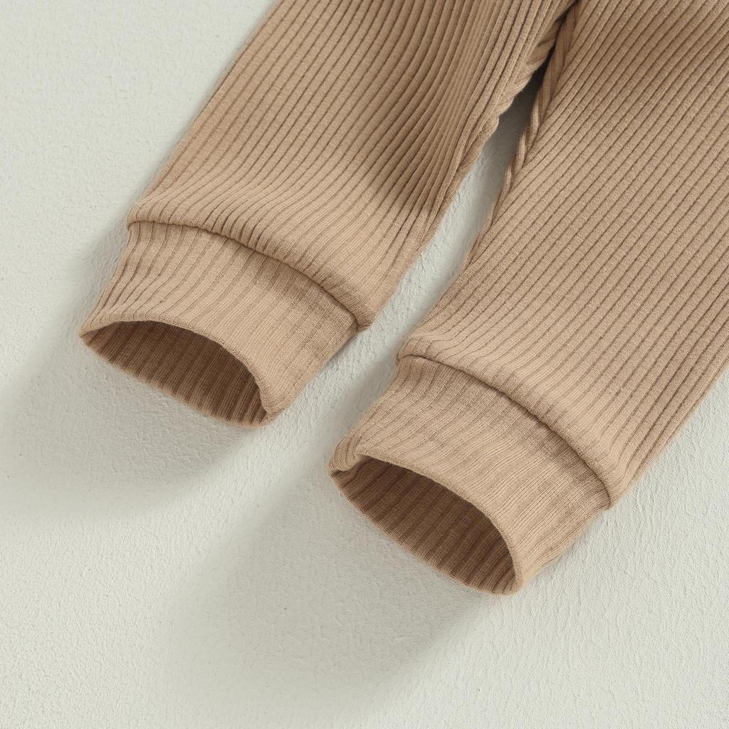 Осенние комплекты из 2 предметов для маленьких мальчиков, полосатый комбинезон с длинными рукавами и штаны, комплект теплой одежды для младенцев