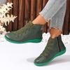 Boots Women Winter Ankle Flat Shoes Woman Short Vintage Boots with Fur for Women Lace Up Boots