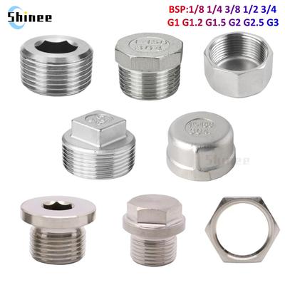 1/5/10 шт. 1/8" 1/4" 3/8" 1/2" 3/4" 1" G1.2 BSP Наружная Резьба Фланцевая Шестигранная Квадратная Заглушка Колпачок Трубопроводная Арматура из Нержавеющей Стали 304