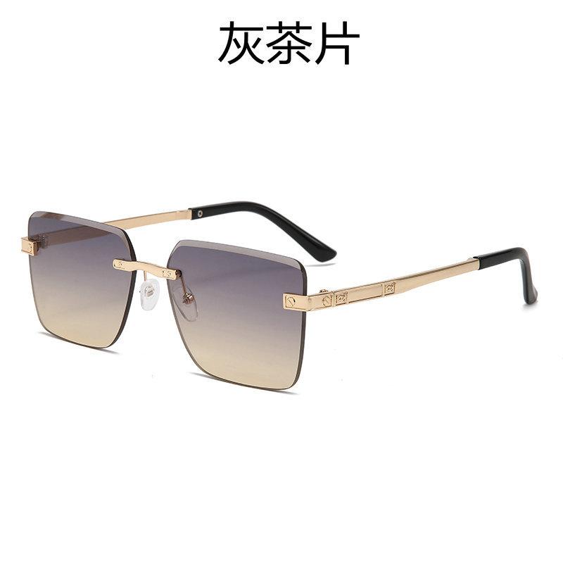 Те же солнцезащитные очки Солнцезащитные очки квадратные без оправы с отделкой постепенно меняющиеся цвета очки