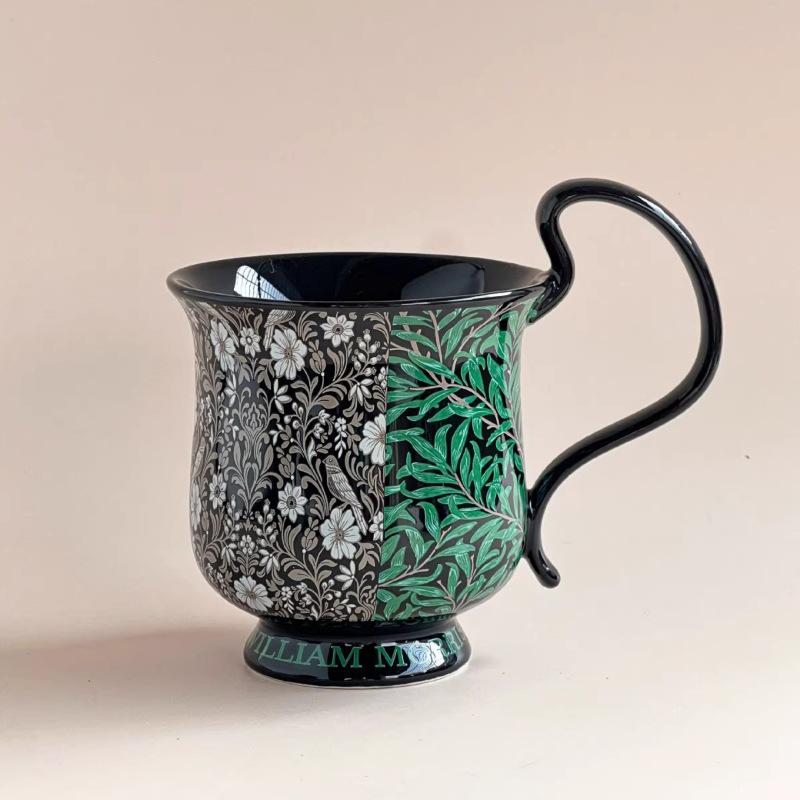 Керамические кружки премиум-класса с цветочным узором, бутылки для воды, ретро кофейные чашки, чашки для латте большой вместимости в качестве сувениров и подарков