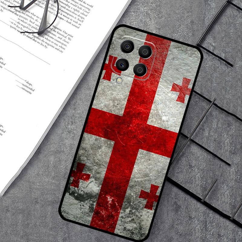 Кейс с грундж-флагом Грузии для Samsung Galaxy M35 M21 M12 M13 M14 M15 M06 M16 M36 M56 M31 M53 M32 M52 M55 M34 M54