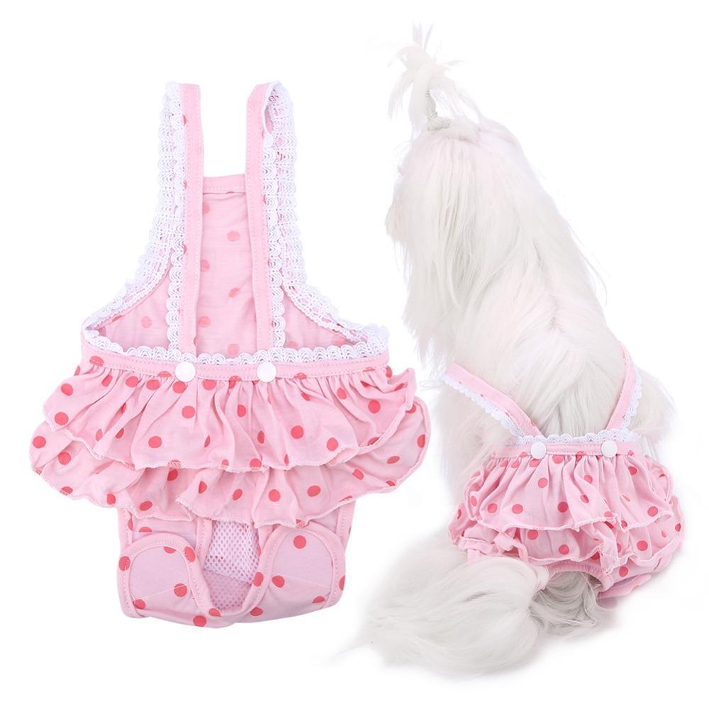 Polka Dot Dog Diaper Skirt Absorbent Dog Suspender Panties Pet Period Pants Daily Outdoor Walk