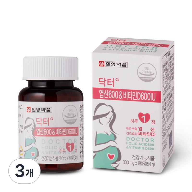 Ilyang Pharmaceutical Doctor Plus Фолиевая кислота 600 и Витамин D 600 МЕ, 180 таблеток, 3 шт.