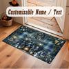 Christmas Theme Soft Crystal Velvet Rug Custom Name & Text Print Non Slip Floor Rug for Bedroom Living Room